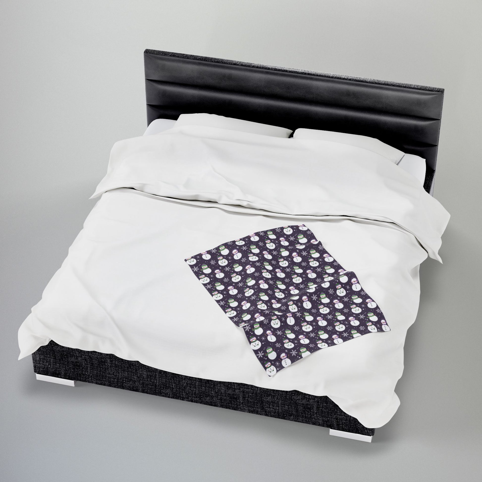 Genderqueer Pride Snowmen Velveteen Plush Blanket