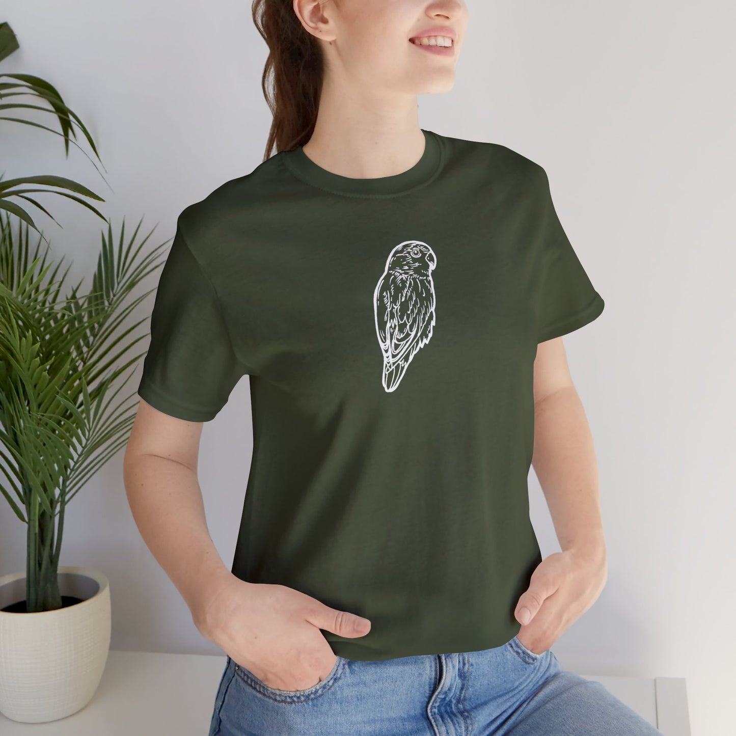 Cuddly Lovebird, Line Art Tee