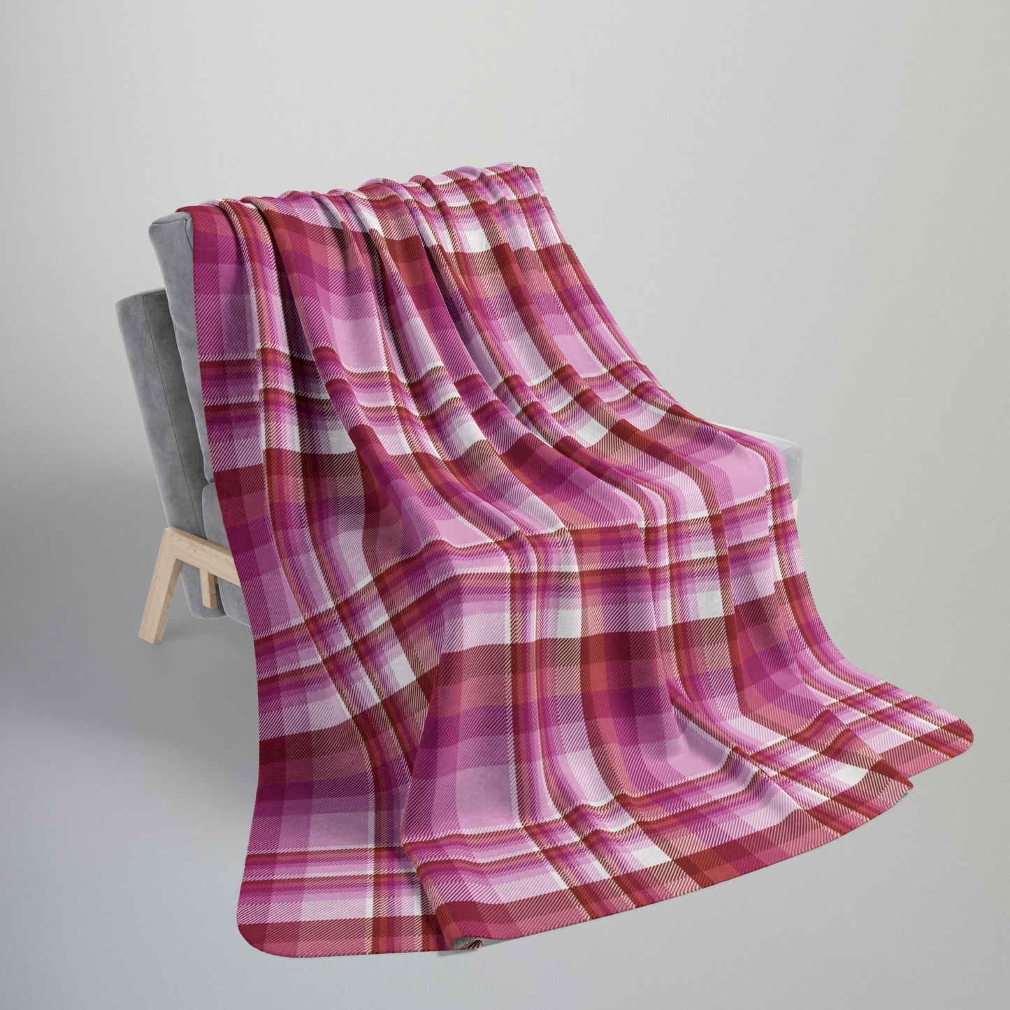 Lesbian Pink Pride Plaid Fleece Sherpa Blanket