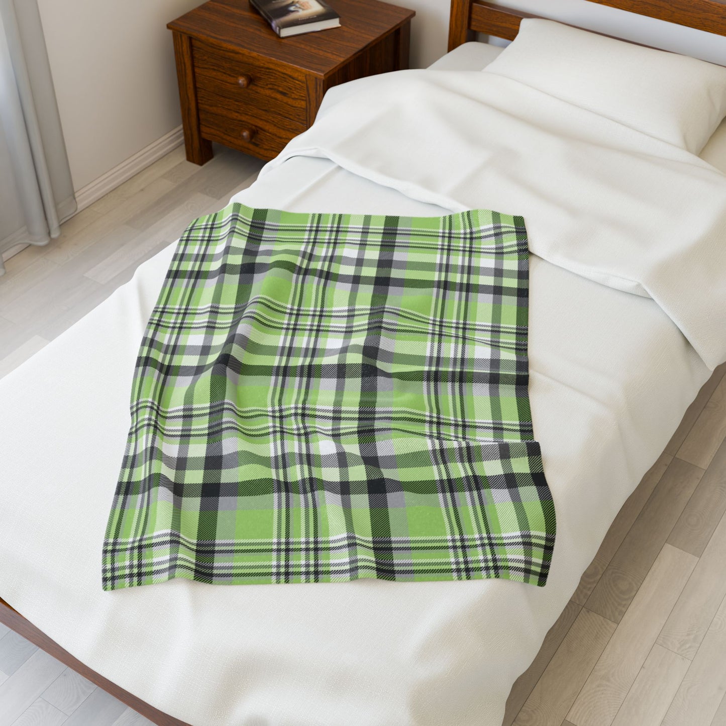 Agender Pride Plaid Velveteen Plush Blanket