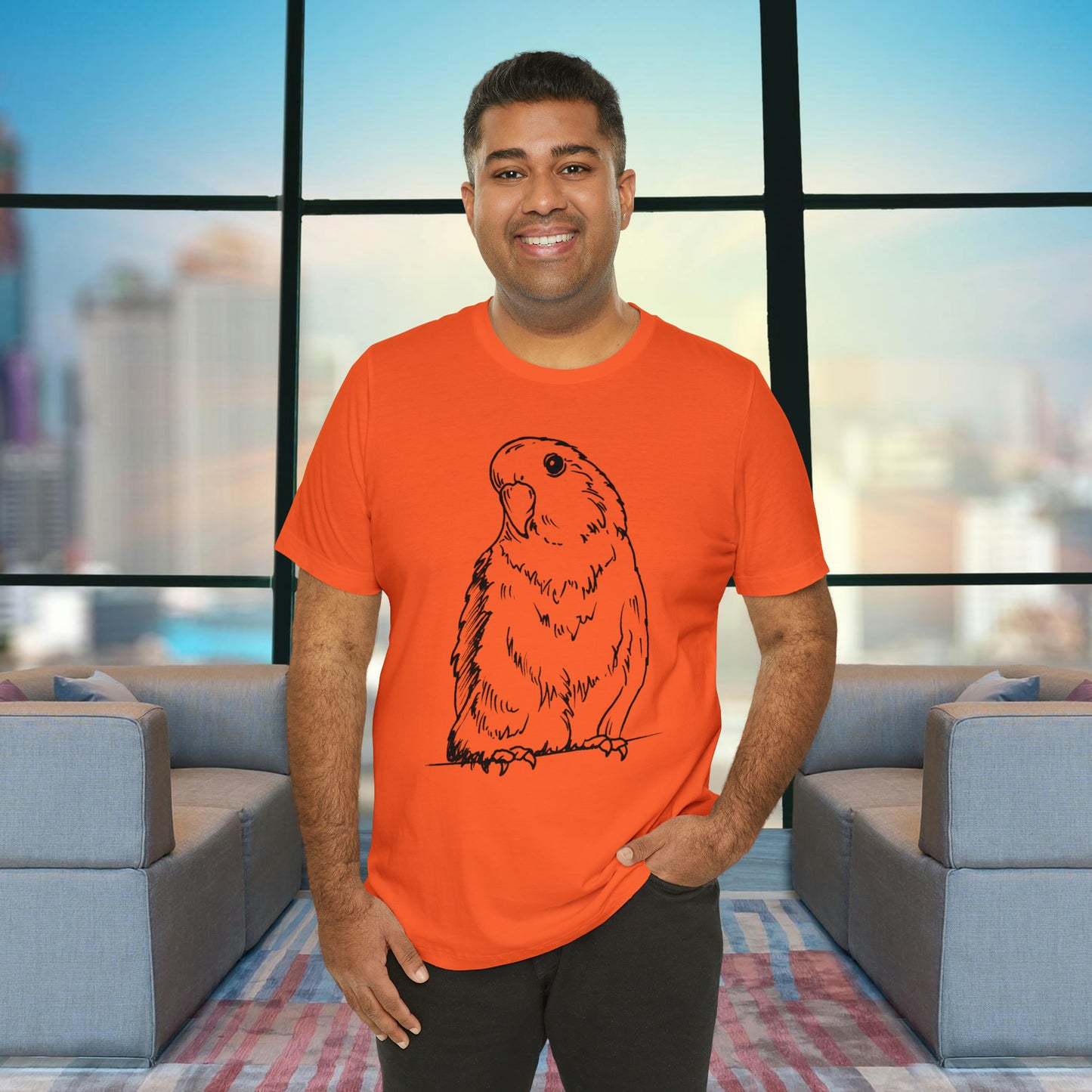 Floofball Lovebird, Line Art Tee