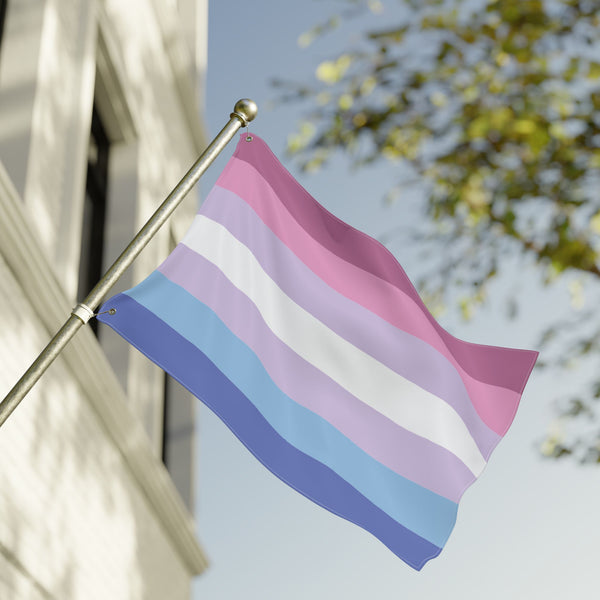 24'' × 36'' Bigender Purple Pride Flag with Grommets