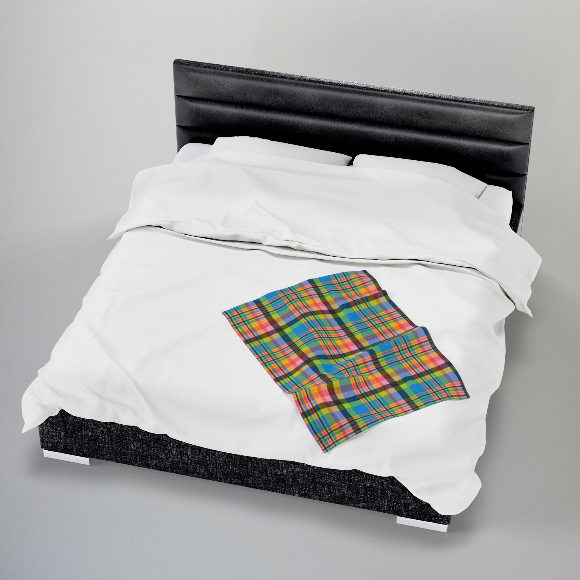 Queer Pride Plaid Velveteen Plush Blanket