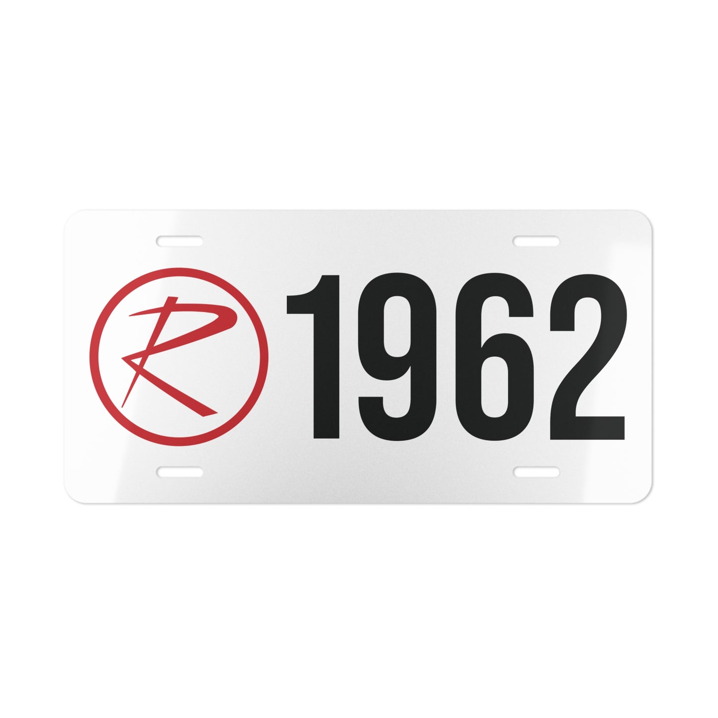 Rambler Red Logo w/ Black Year White Custom Vanity Plates
