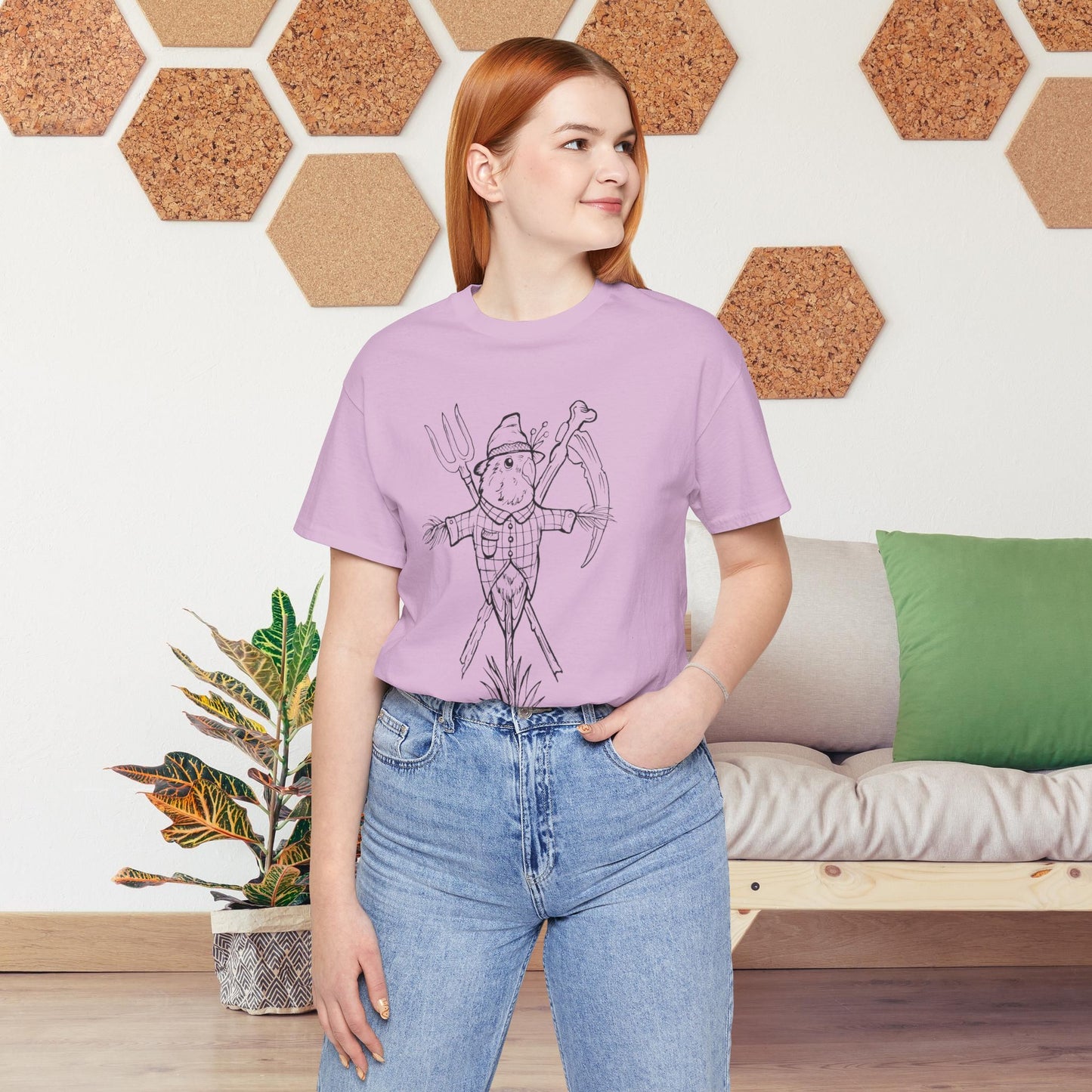 Scarecrow Lovebird, Line Art Tee