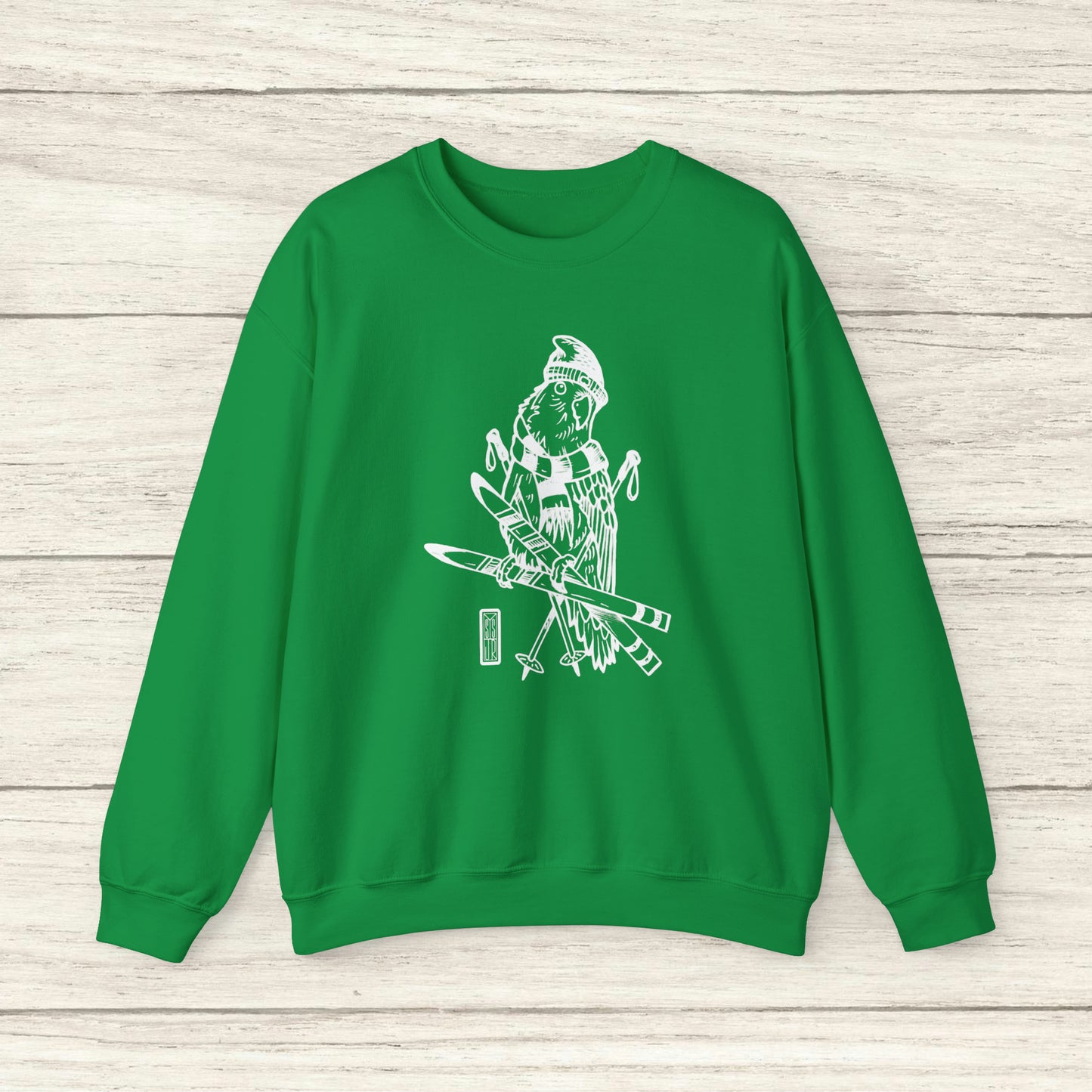 Lovebird va a esquiar, sudadera con cuello redondo Line Art