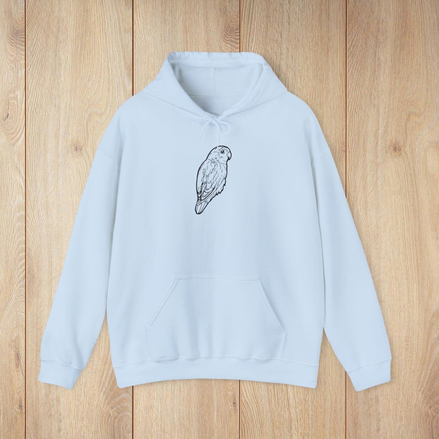 Cuddly Lovebird, Line Art Hoodie