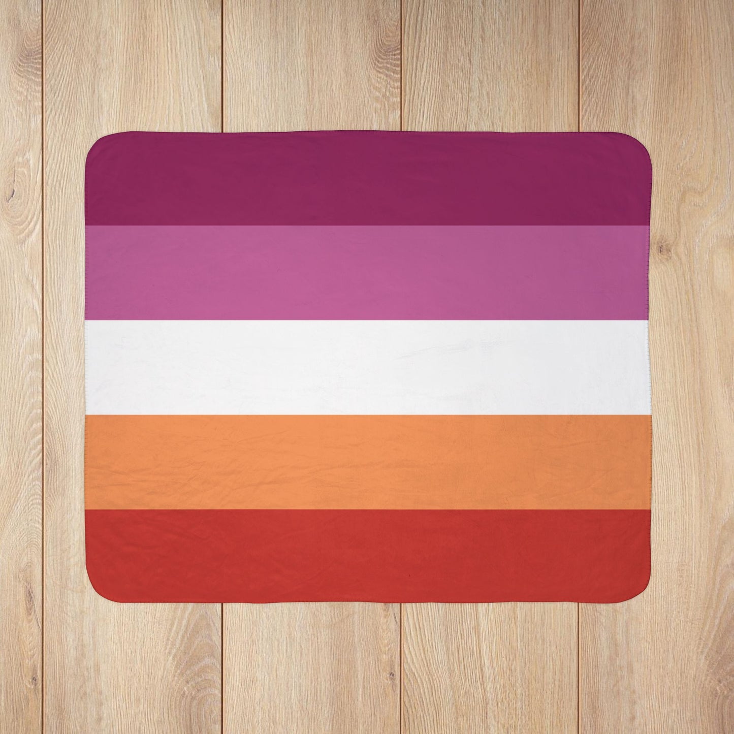 Lesbian Sunset Pride Flag Fleece Sherpa Blanket