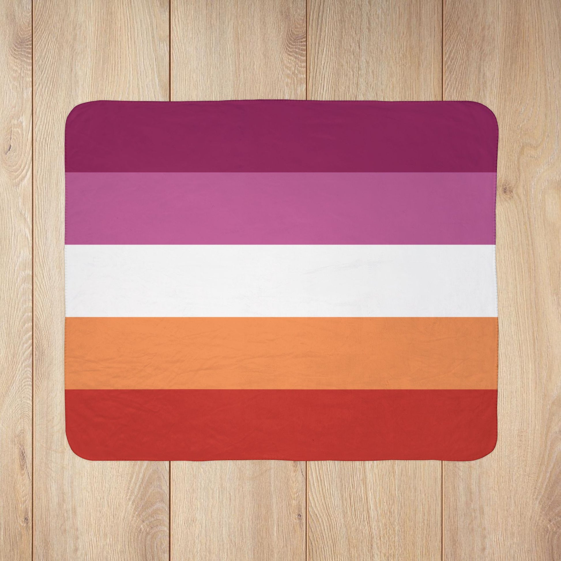 Lesbian Sunset Pride Flag Fleece Sherpa Blanket