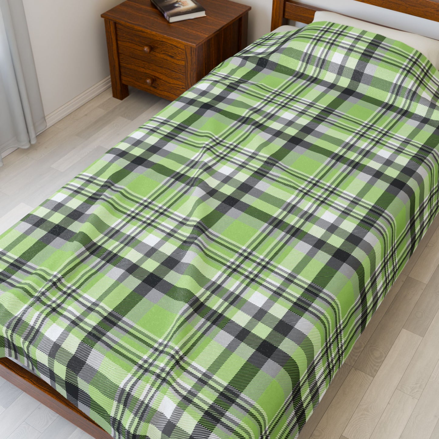 Agender Pride Plaid Velveteen Plush Blanket