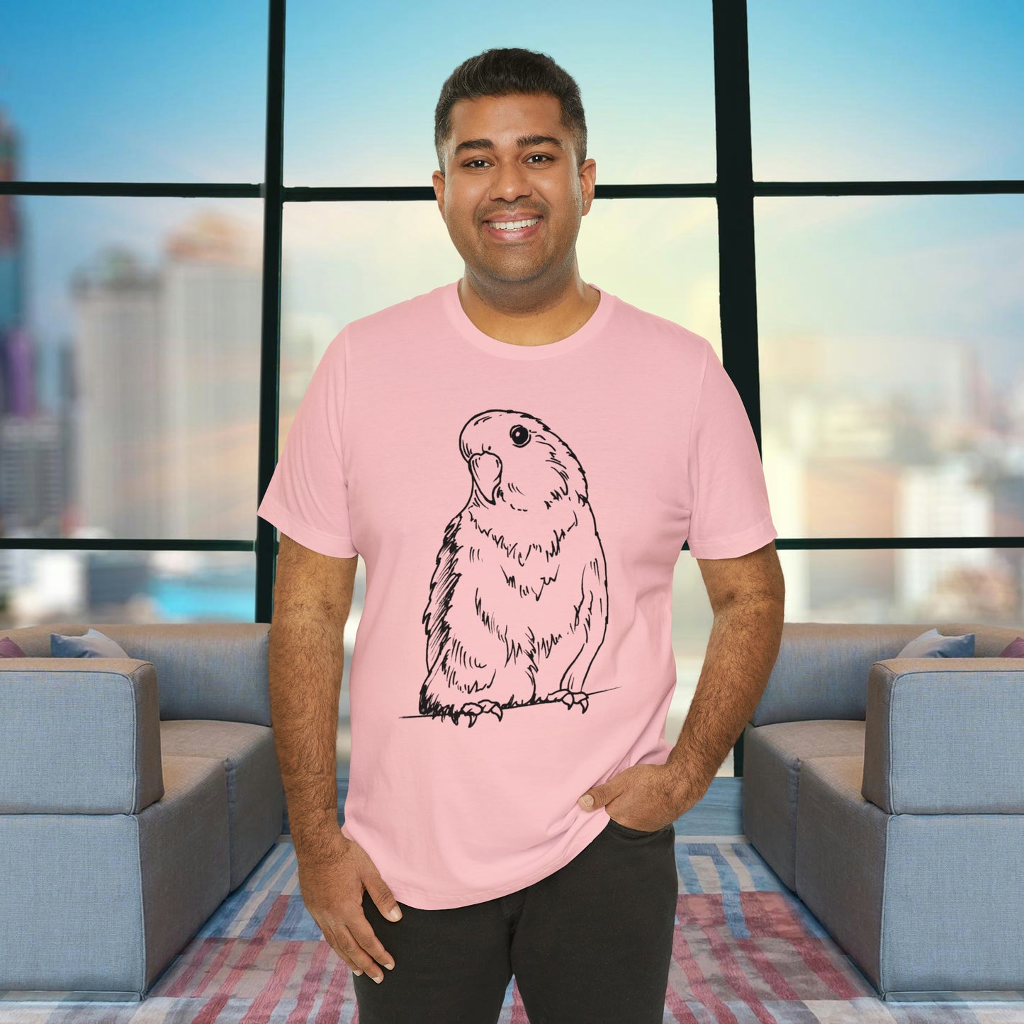 Floofball Lovebird, Line Art Tee