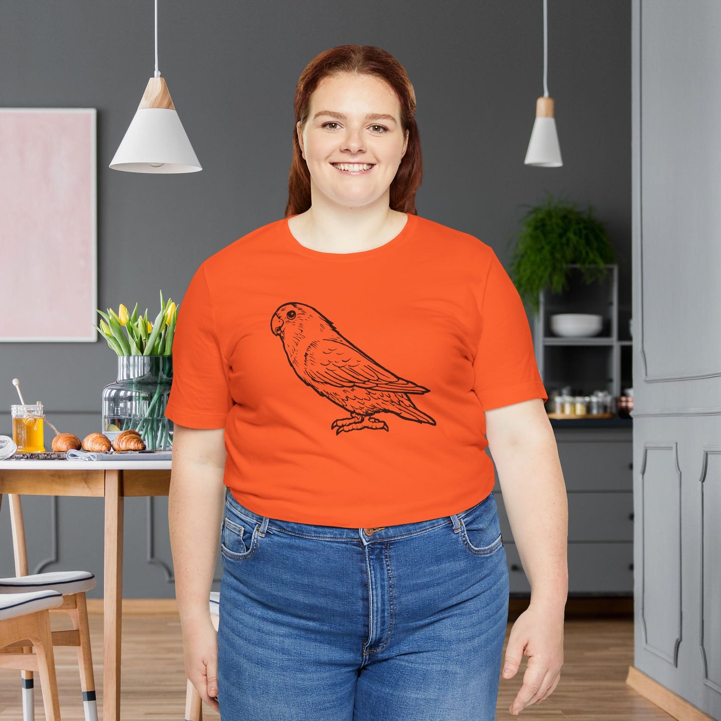 Holly Girl Lovebird, Line Art Tee