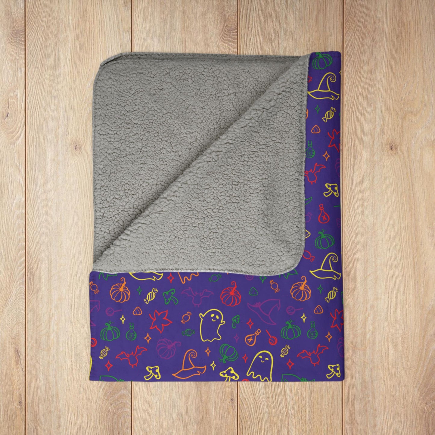 Rainbow Pride Halloween Fleece Sherpa Blanket