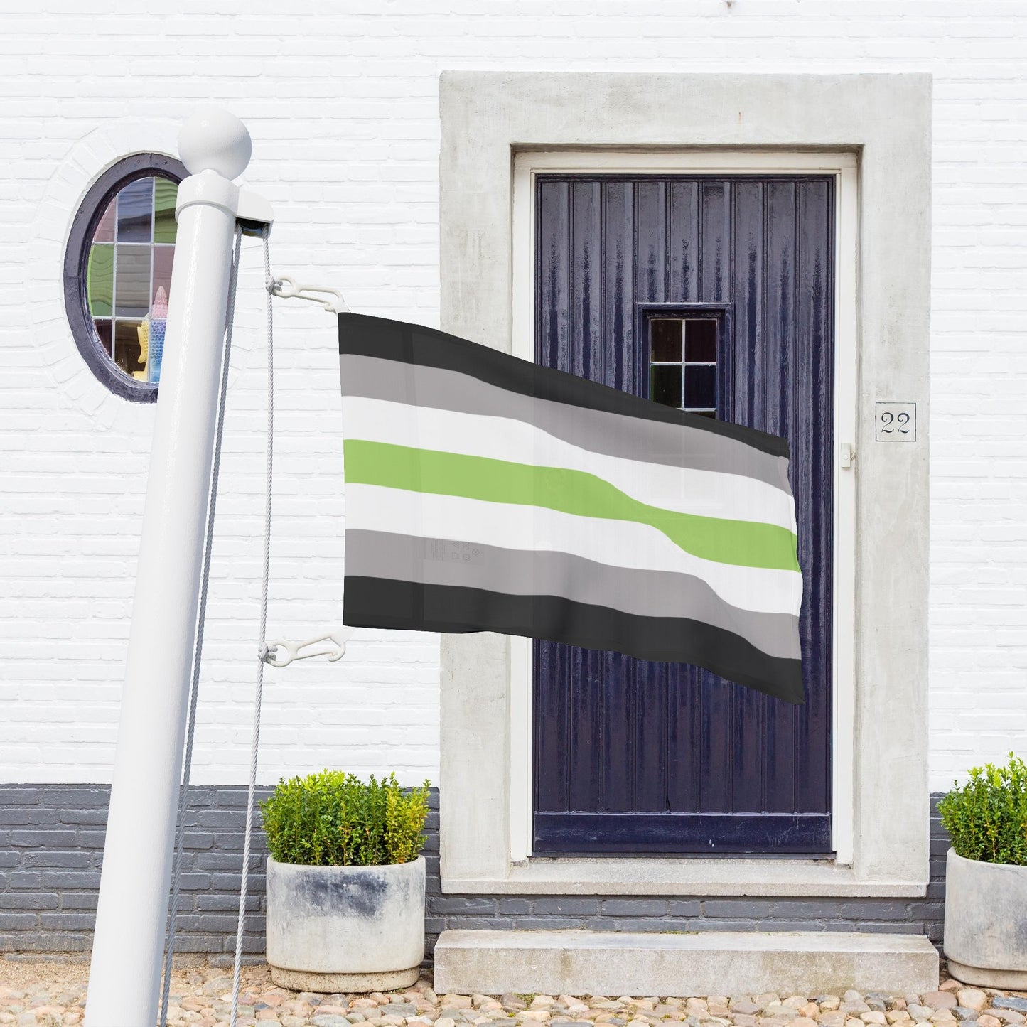 18" x 12" Double-Sided With Grommets Agender Pride Flag