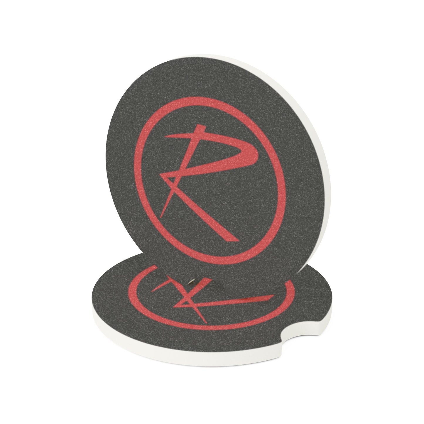 Rambler Logo Black & Red Soapstone Car Cup-Holder Coaster