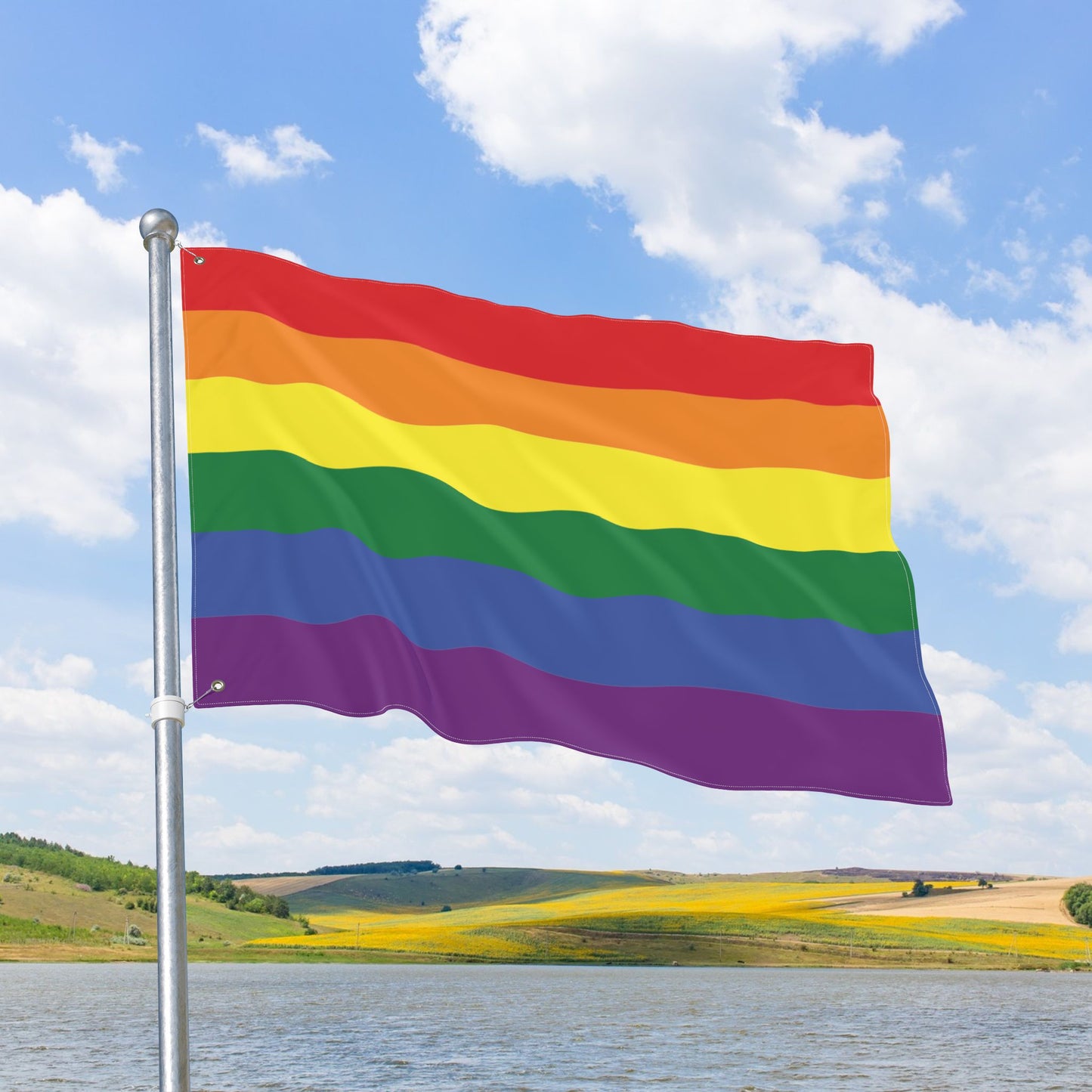 Rainbow Pride Double-Sided Flag with Grommets