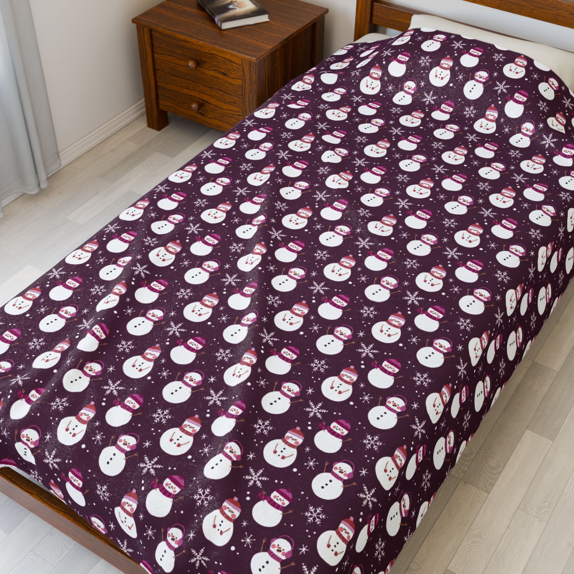 Lesbian Pink Pride Snowmen Velveteen Plush Blanket