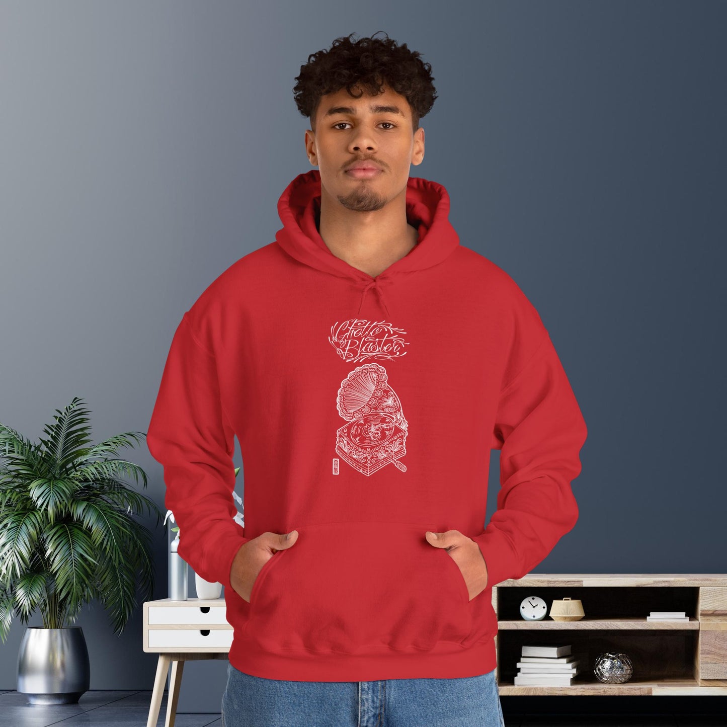 Ghetto Blaster, sudadera con capucha de arte lineal