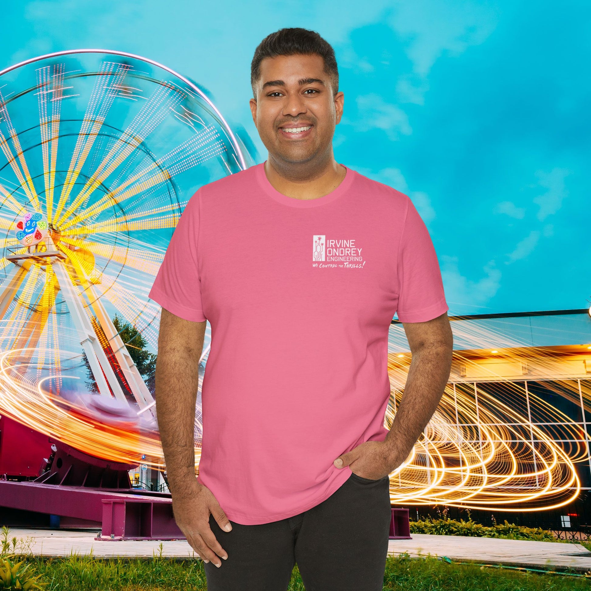 I Just Wanna Hang Out with My Birds & Ride Roller Coasters Tee (BACK graphic) • Irvine Ondrey Engineering