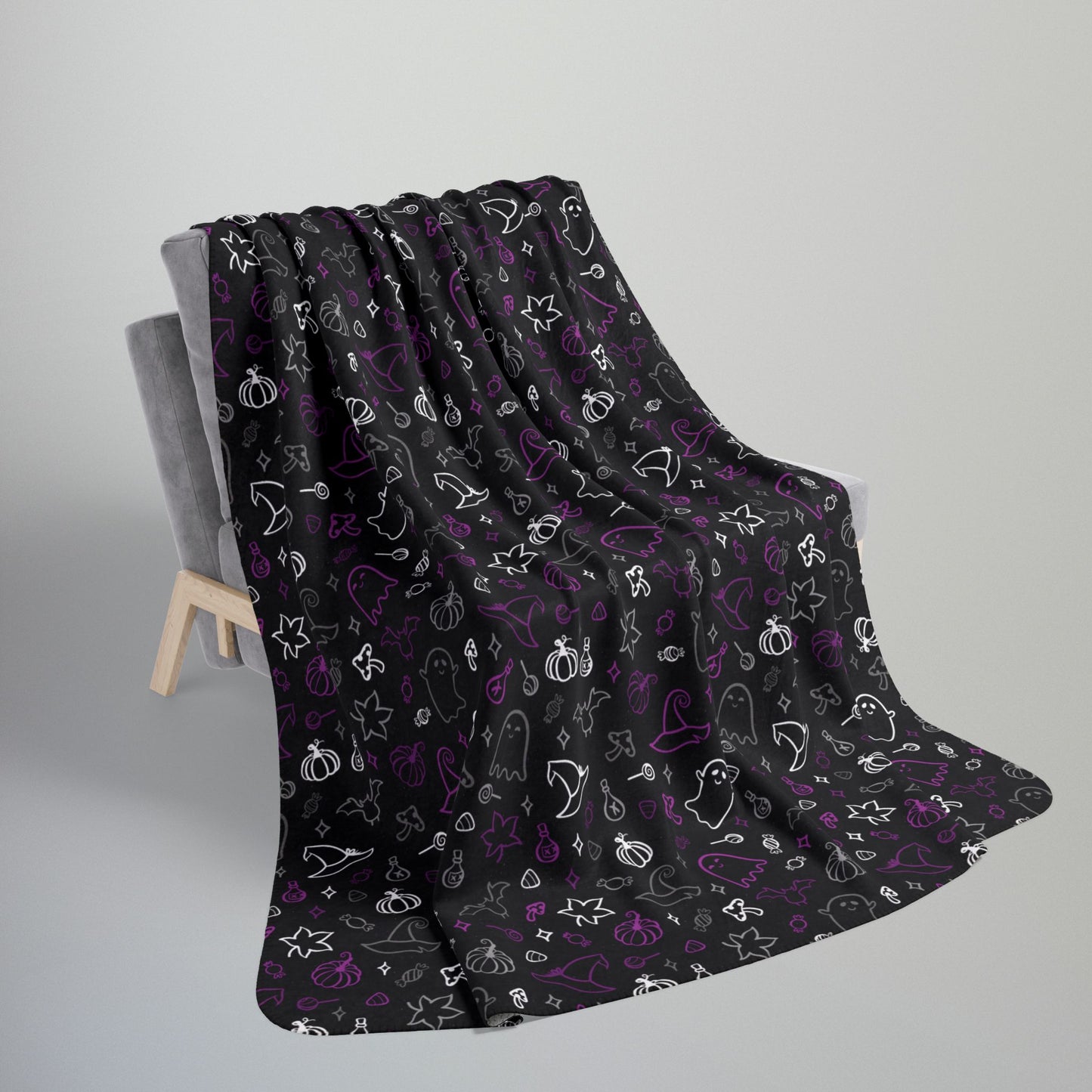 Asexual Pride Halloween Fleece Sherpa Blanket