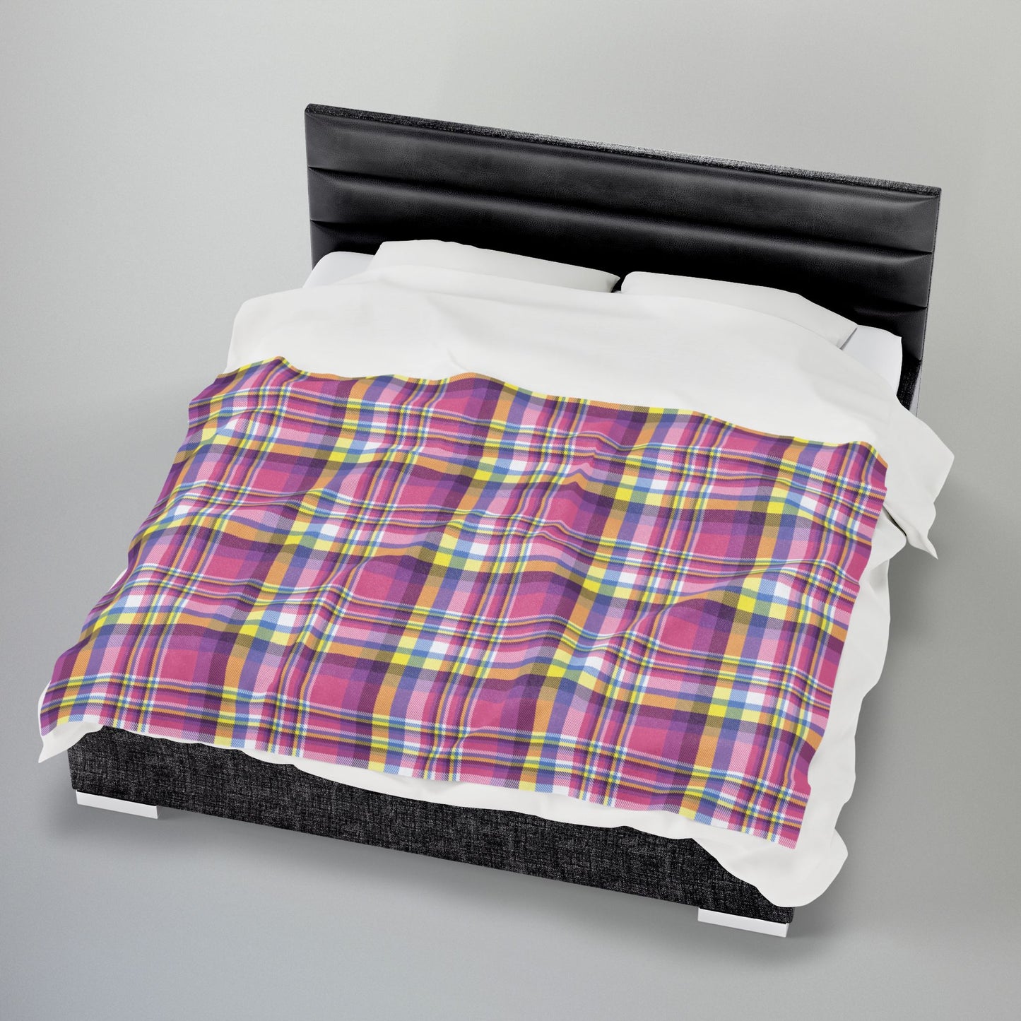 Bigender Yellow Pride Plaid Velveteen Plush Blanket