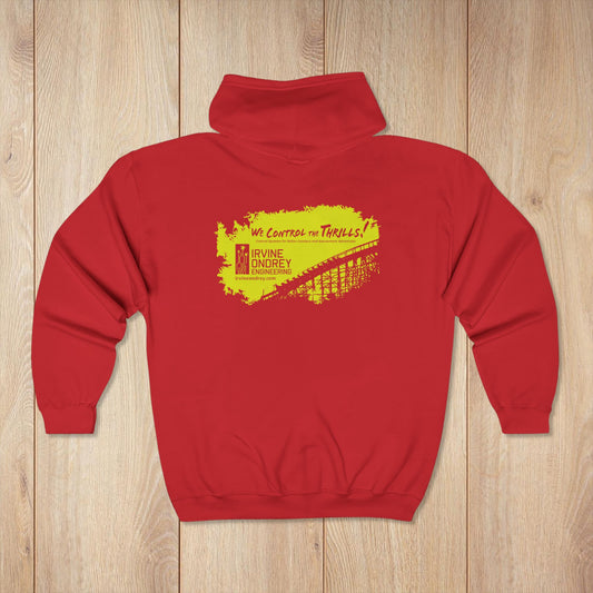 Red OG Woodie Zip Hoodie • Irvine Ondrey Engineering