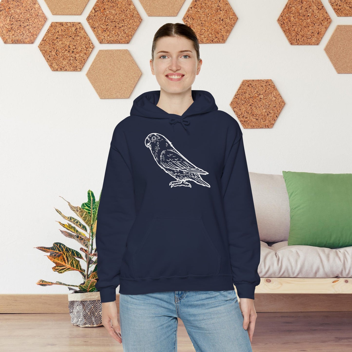 Holly Girl, Lovebird Line Art Hoodie