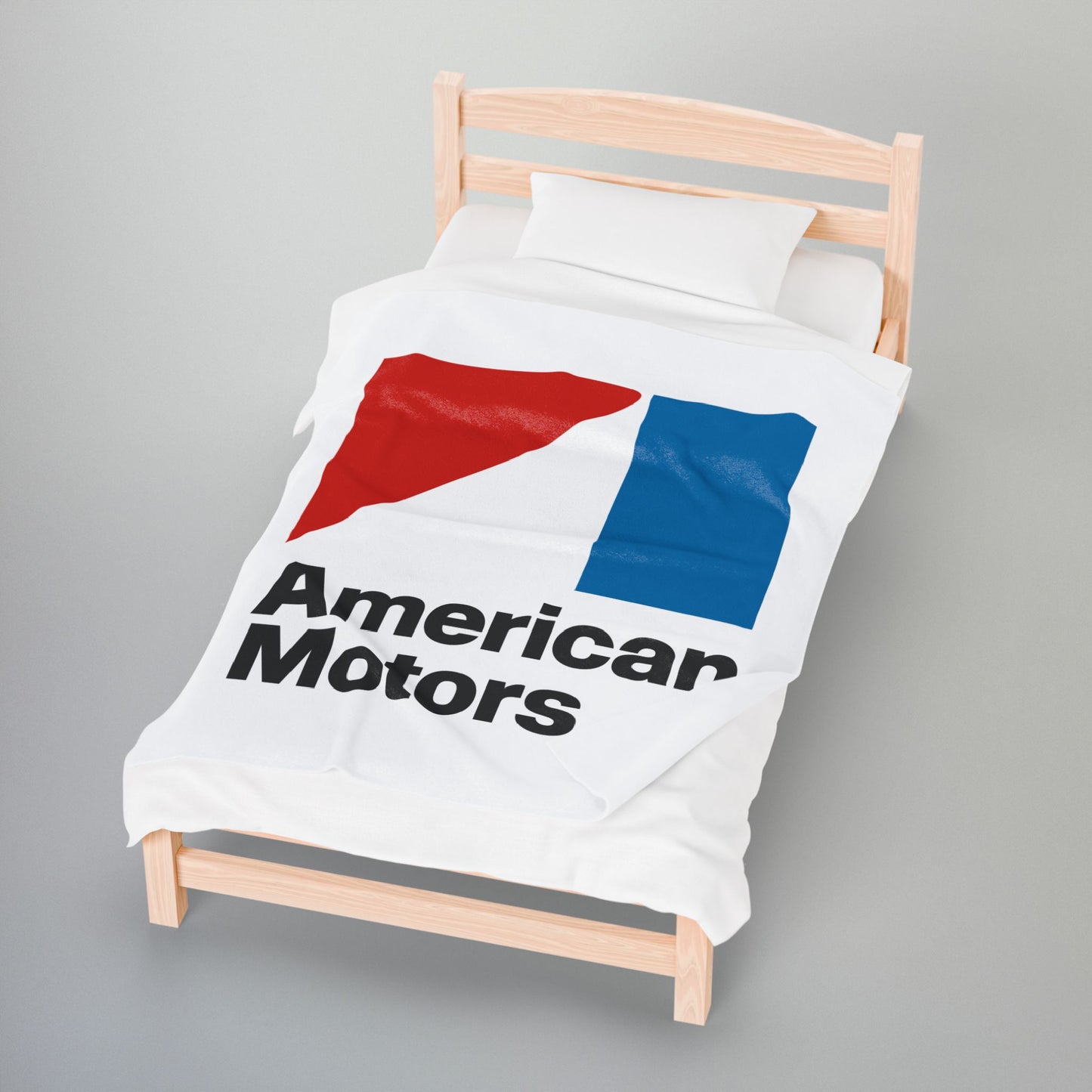 AMC Logo White Velveteen Plush Blanket