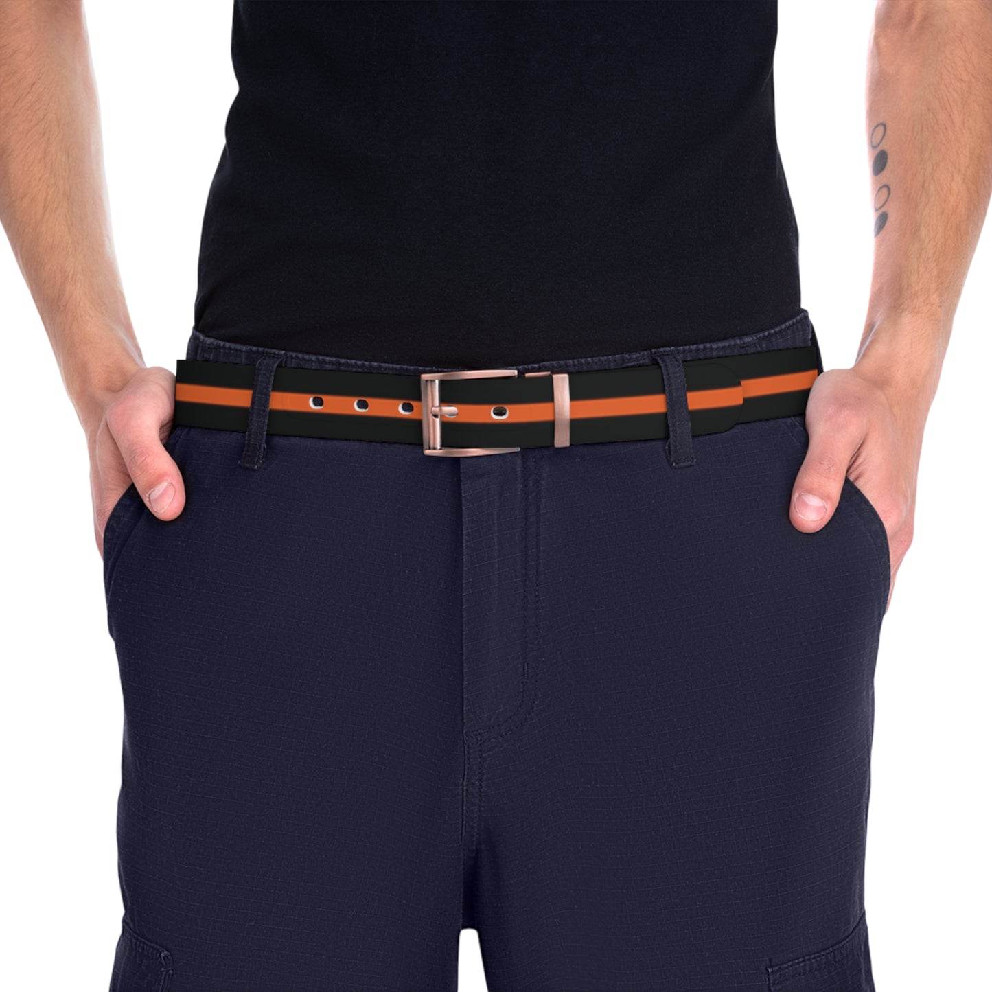 Thin Orange Line Flag Belt