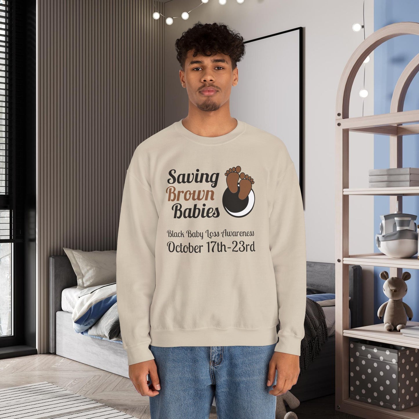 Quietly United in Loss Together Non-Profit / Saving Brown Babies Charity Crew Neck Sweatshirt, Grossesse et sensibilisation à la perte du nourrisson