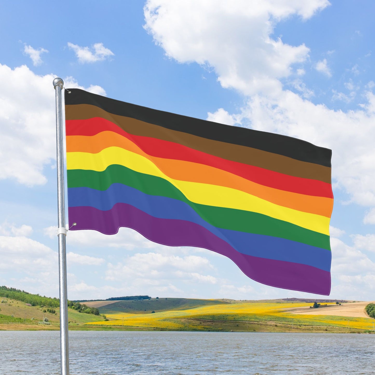 Philadelphia Philly Rainbow Pride Double-Sided Flag with Grommets
