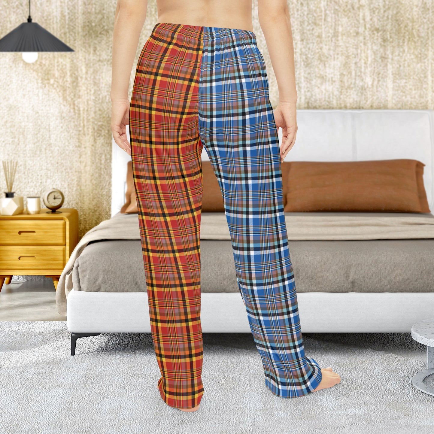 Women’s Half Red, Half Blue Plaid Sandusky OH Pajama Pants