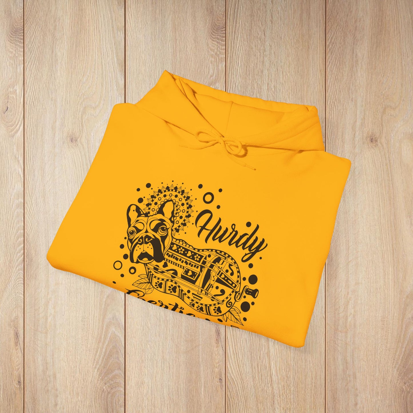 Hurdy Gertie Hooded Sweatshirt, Frenchton Dog Line Art Hoodie