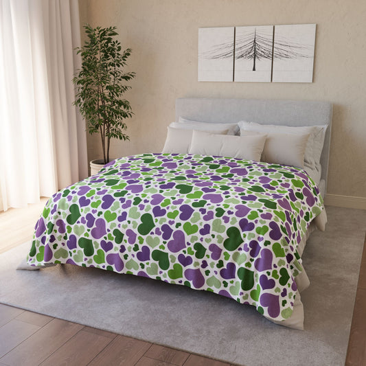 Genderqueer Pride Valentine’s Day Hearts Fleece Sherpa Blanket