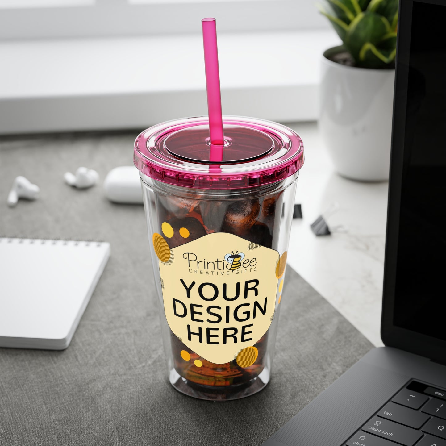 Custom 16oz Tumbler with Straw
