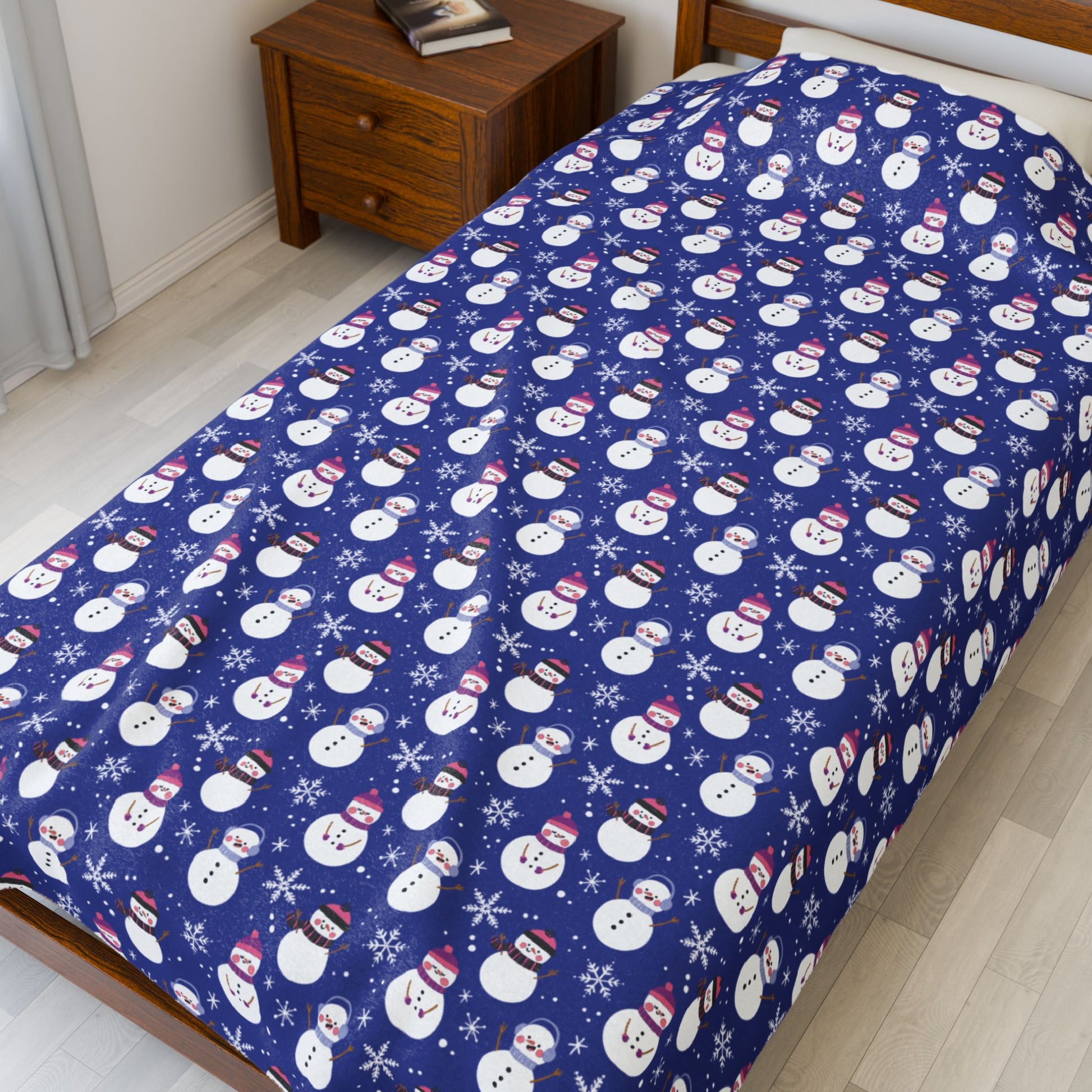 Genderfluid Pride Snowmen Velveteen Plush Blanket