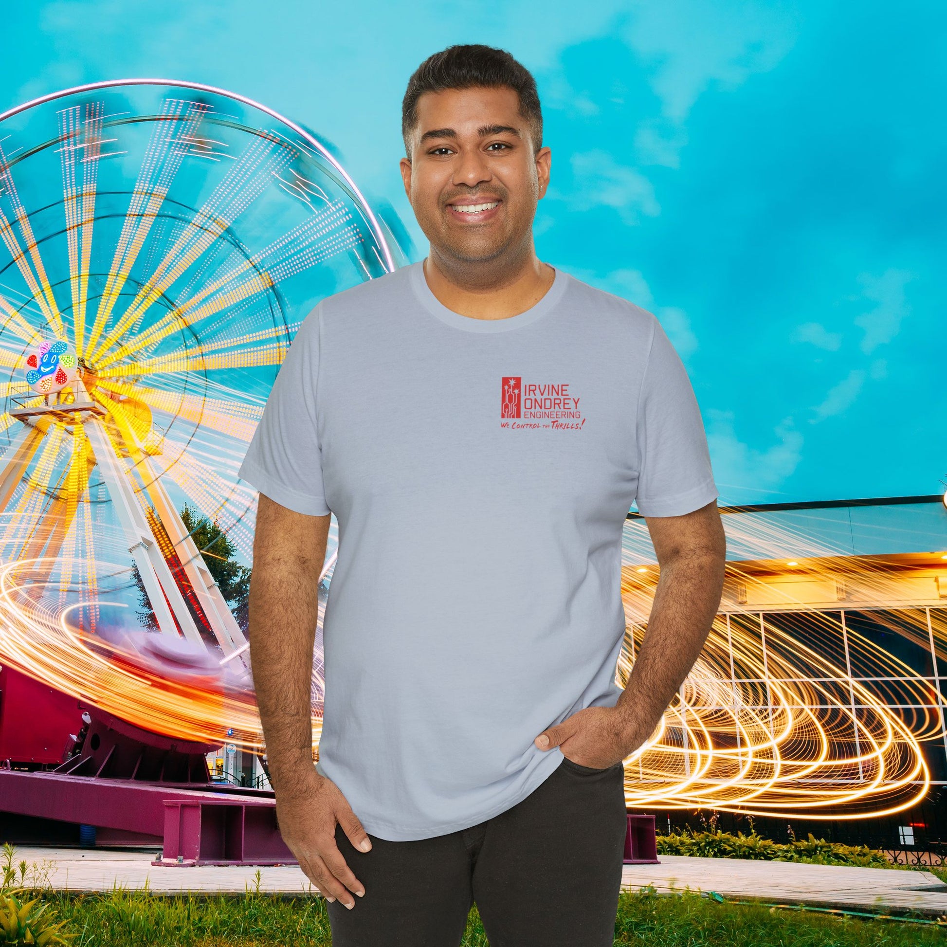 I Just Wanna Go Bowling & Ride Roller Coasters Tee (BACK graphic) • Irvine Ondrey Engineering