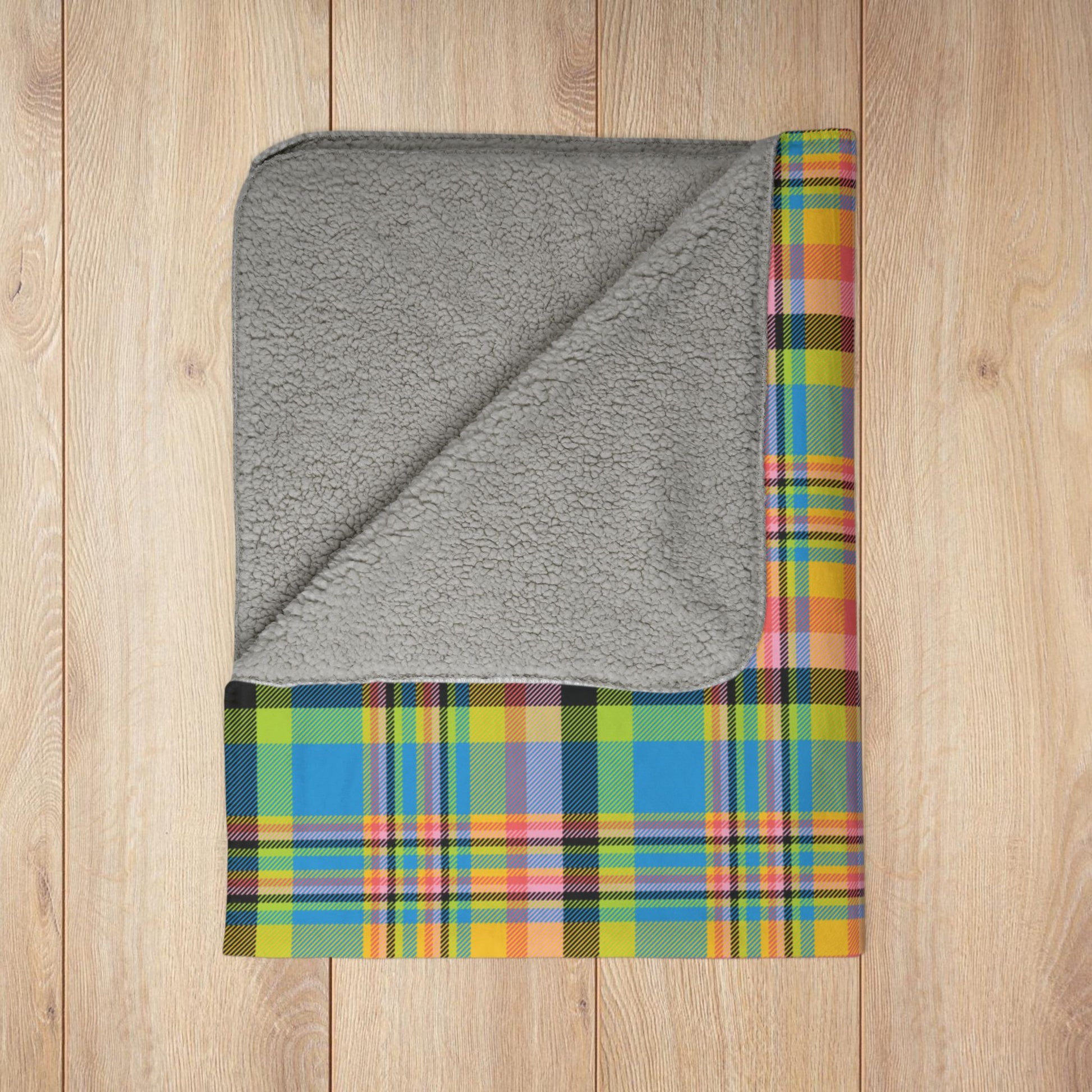 Queer Pride Plaid Fleece Sherpa Blanket
