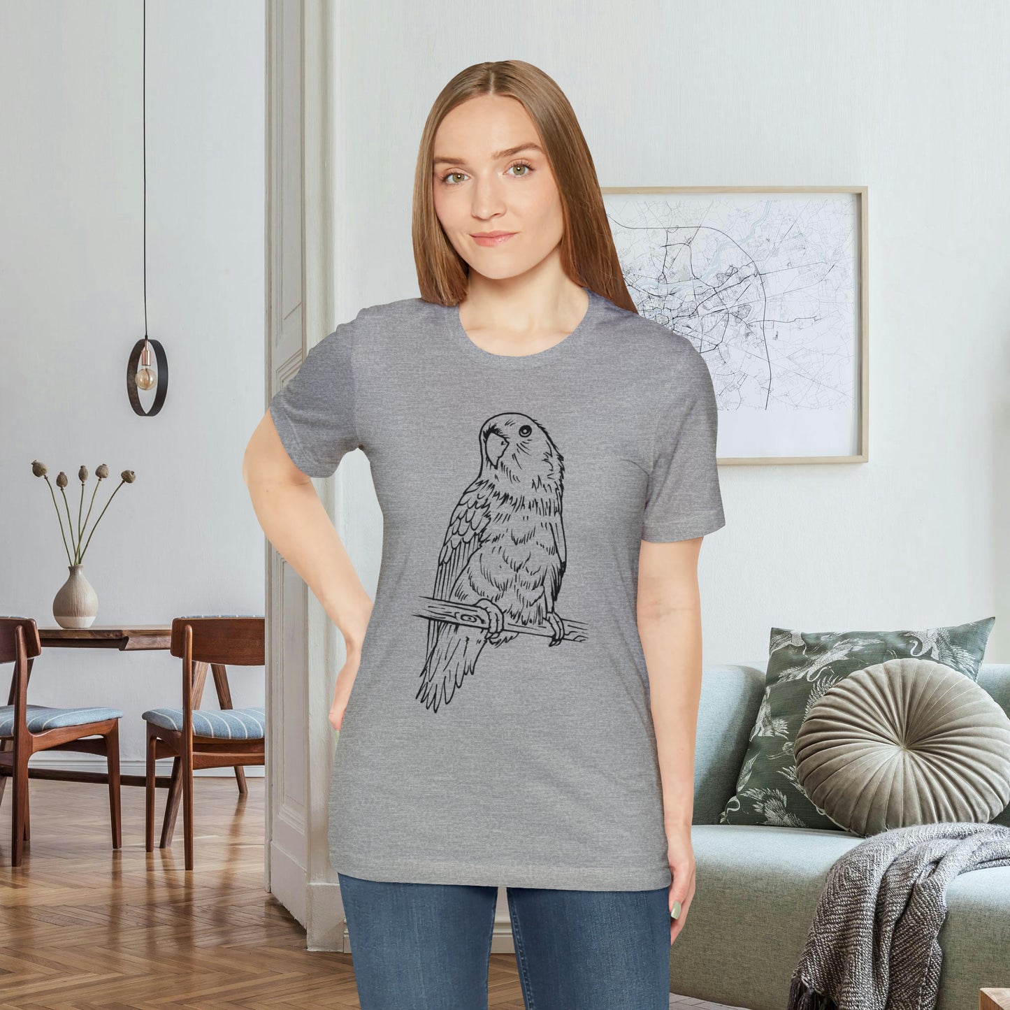 Lovebird Cutie Pie, camiseta de arte lineal