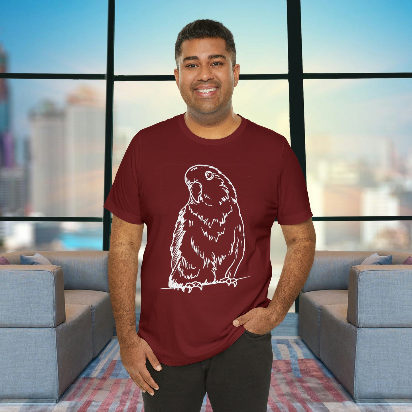 Floofball Lovebird, Line Art Tee
