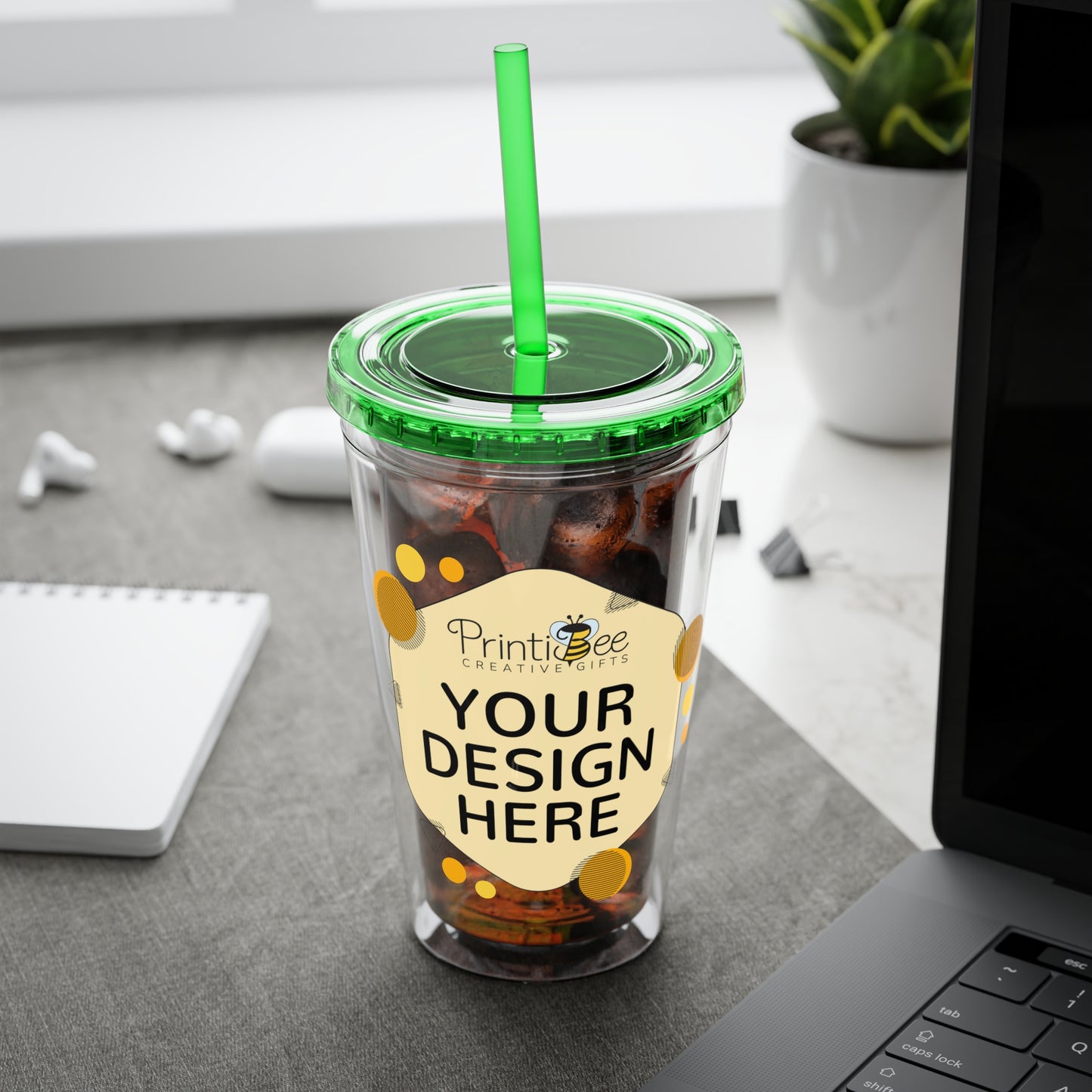 Custom 16oz Tumbler with Straw