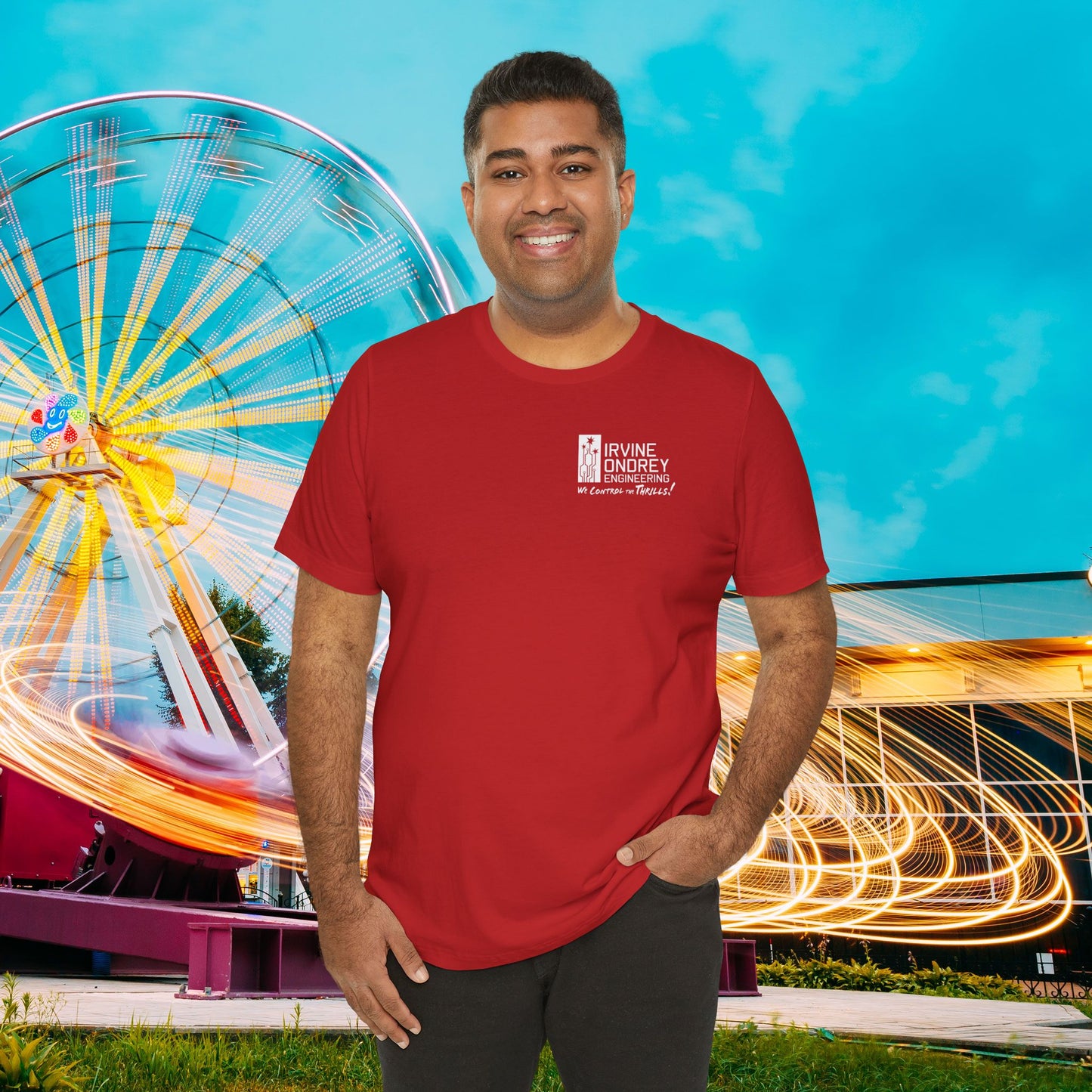 I Just Wanna Play Pickleball & Ride Roller Coasters Tee (BACK graphic) • Irvine Ondrey Engineering