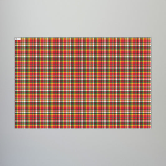 Christmas Red & Yellow Kansas City MO Plaid Gift Wrapping Paper Roll