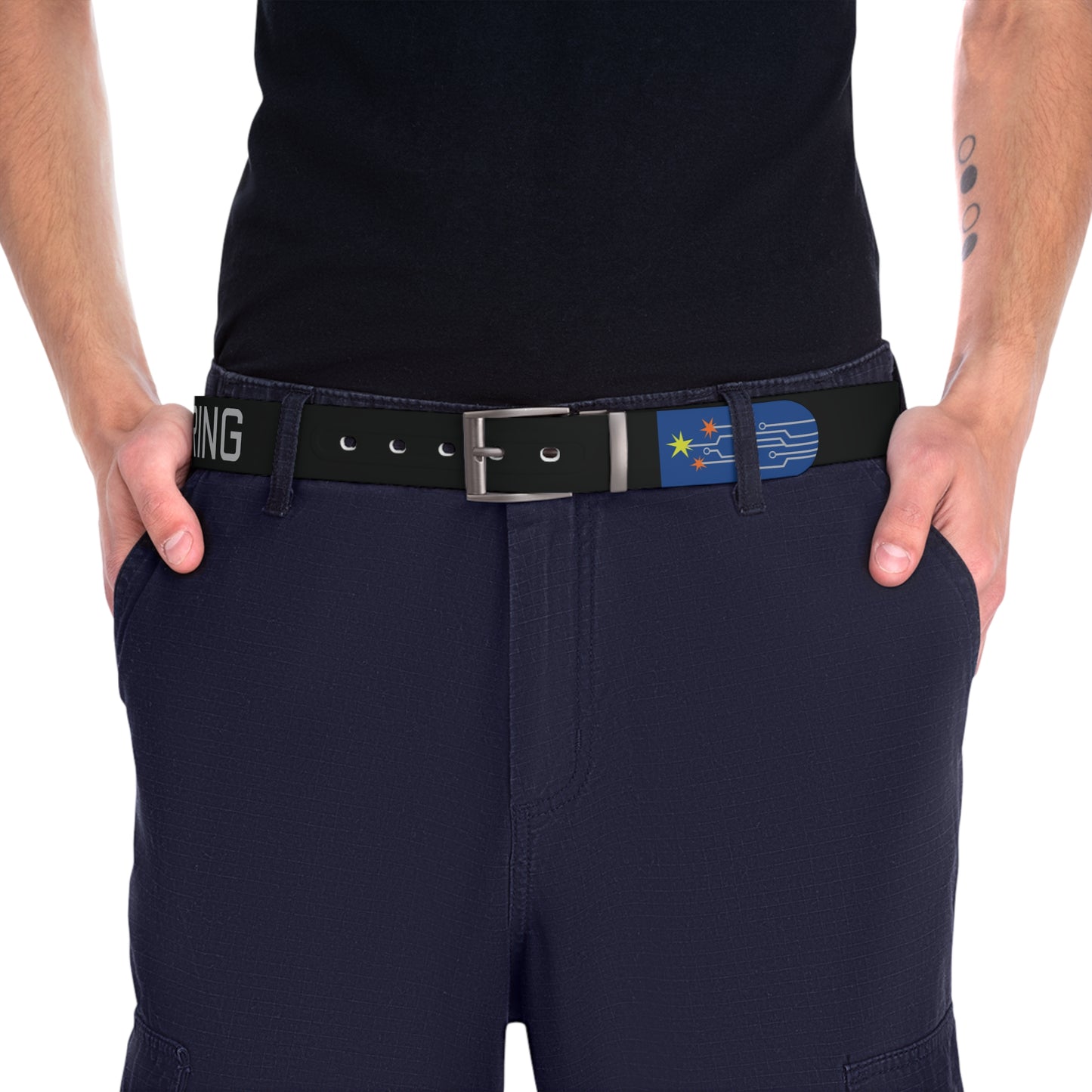 Black Irvine Ondrey Engineering Logo Belt