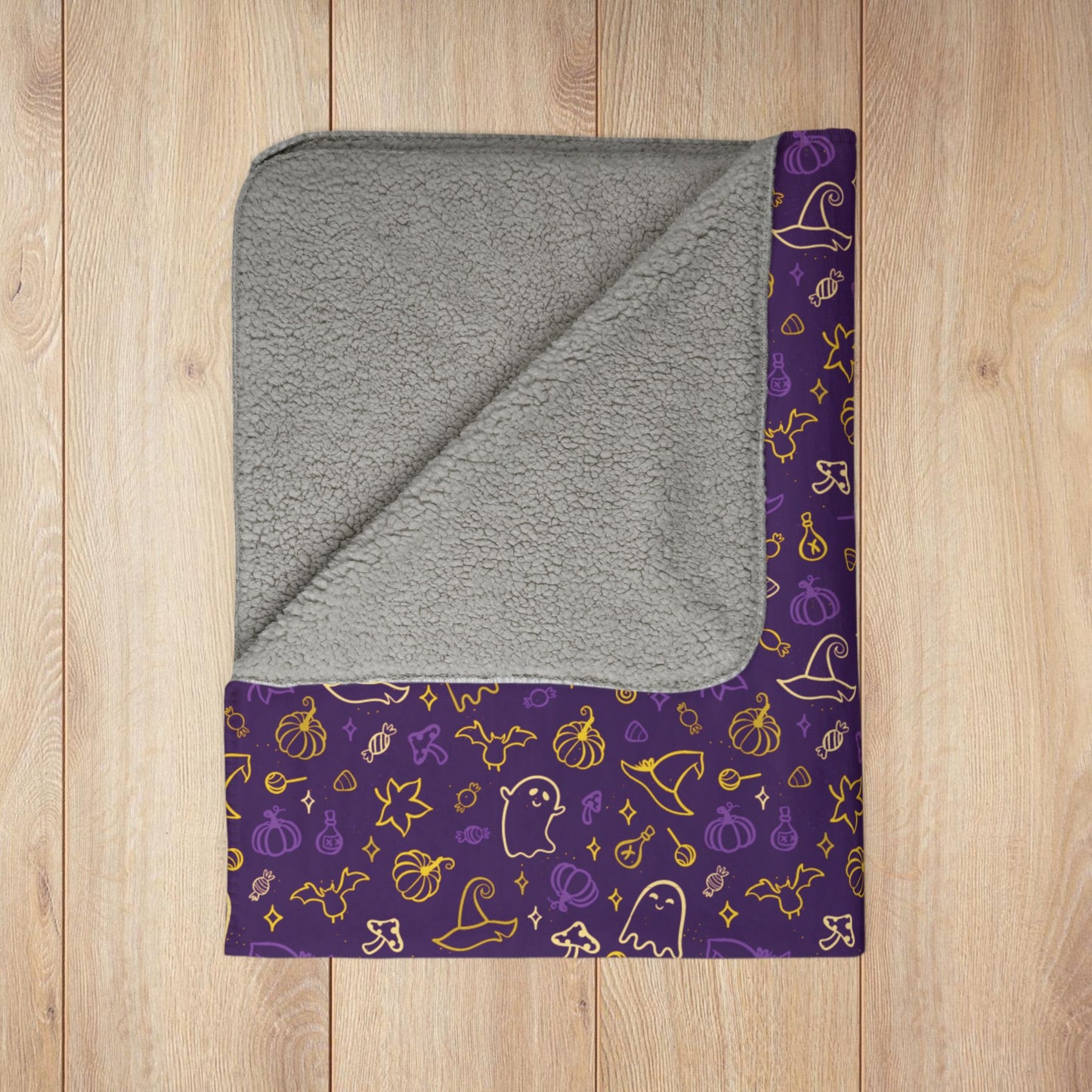 Intersex Pride Halloween Purple Fleece Sherpa Blanket