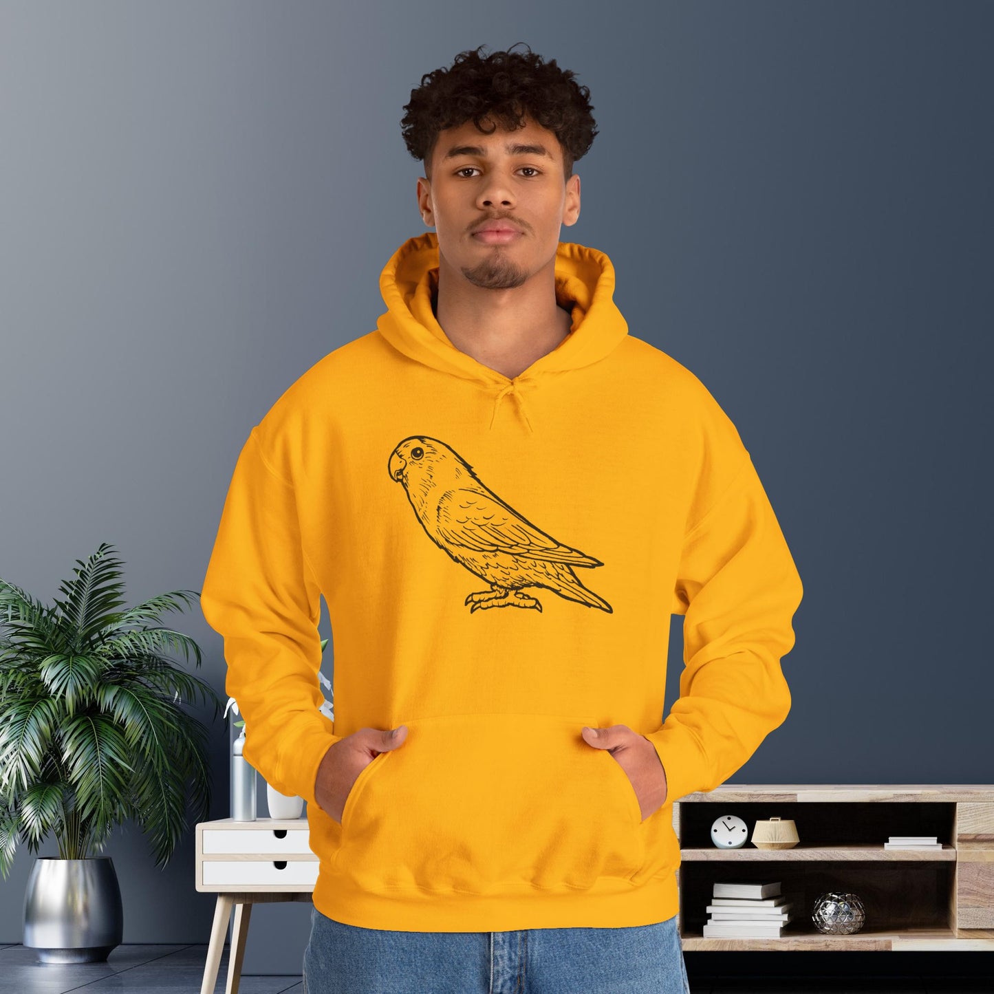 Holly Girl, Lovebird Line Art Hoodie
