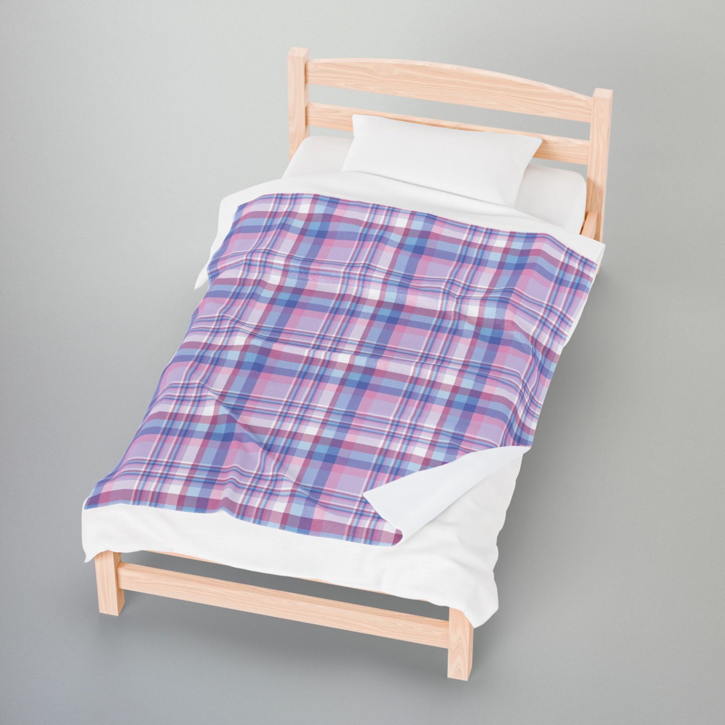 Bigender Pride Plaid Velveteen Plush Blanket