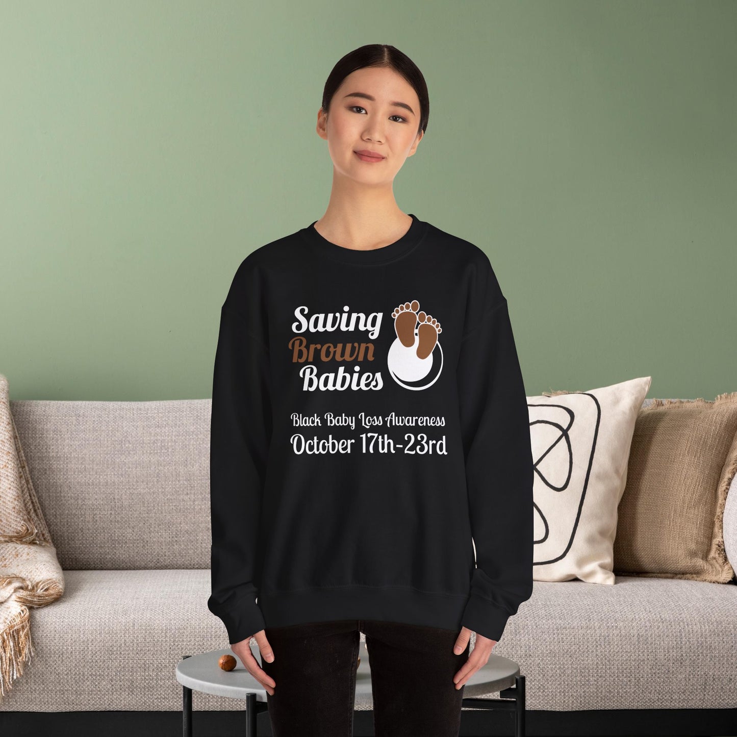 Quietly United in Loss Together Non-Profit / Saving Brown Babies Charity Crew Neck Sweatshirt, Grossesse et sensibilisation à la perte du nourrisson