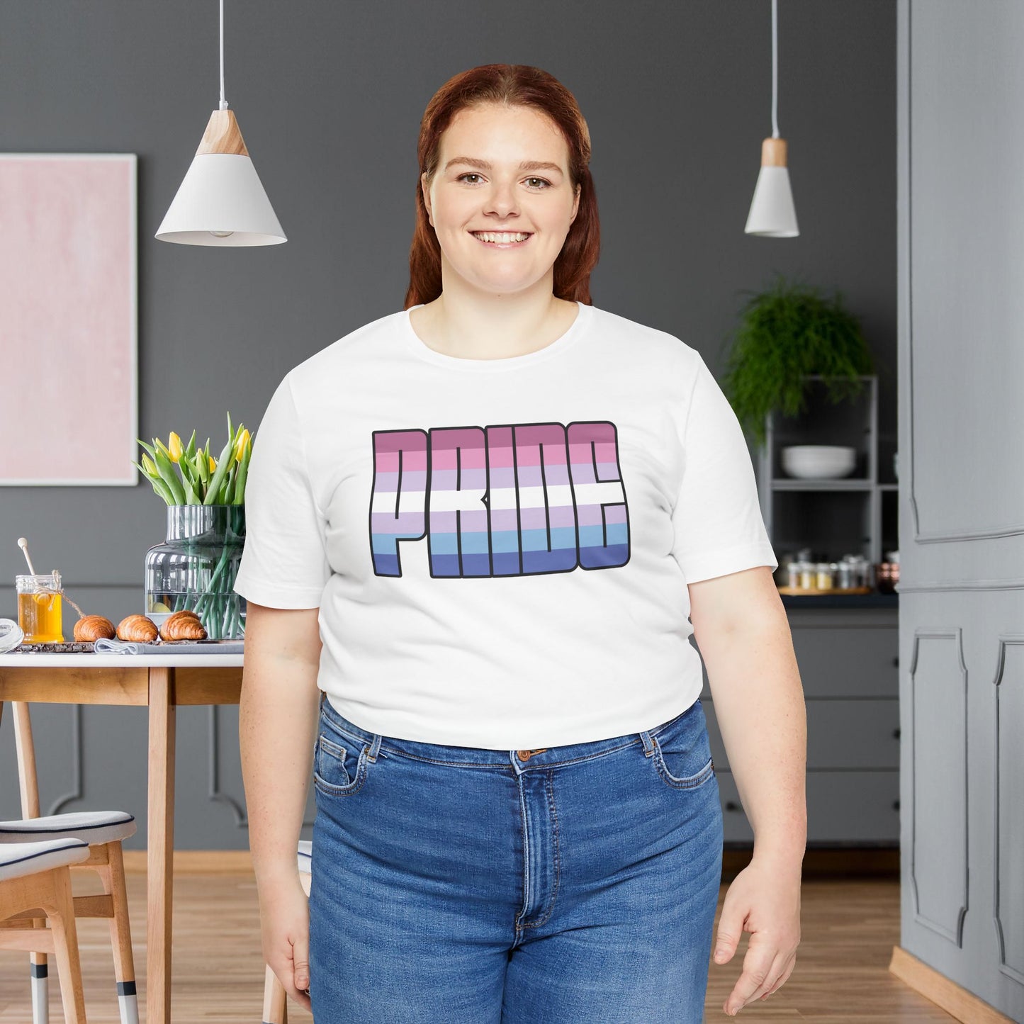 White Bigender Purple Pride Tee