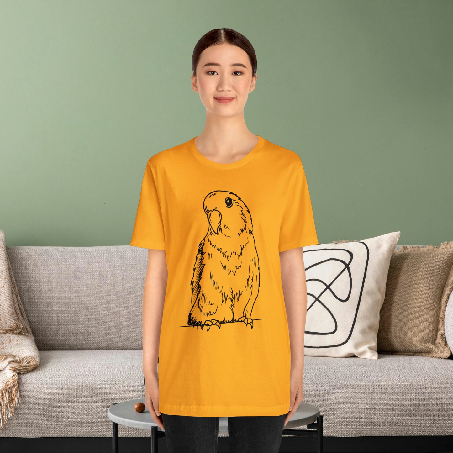 Floofball Lovebird, Line Art Tee